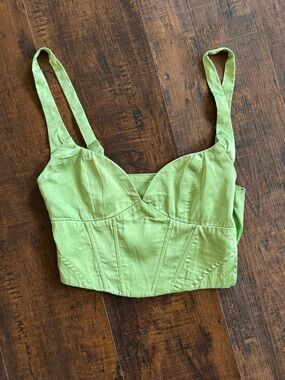 Princess Polly Lime Green Structured Bustier Crop Top